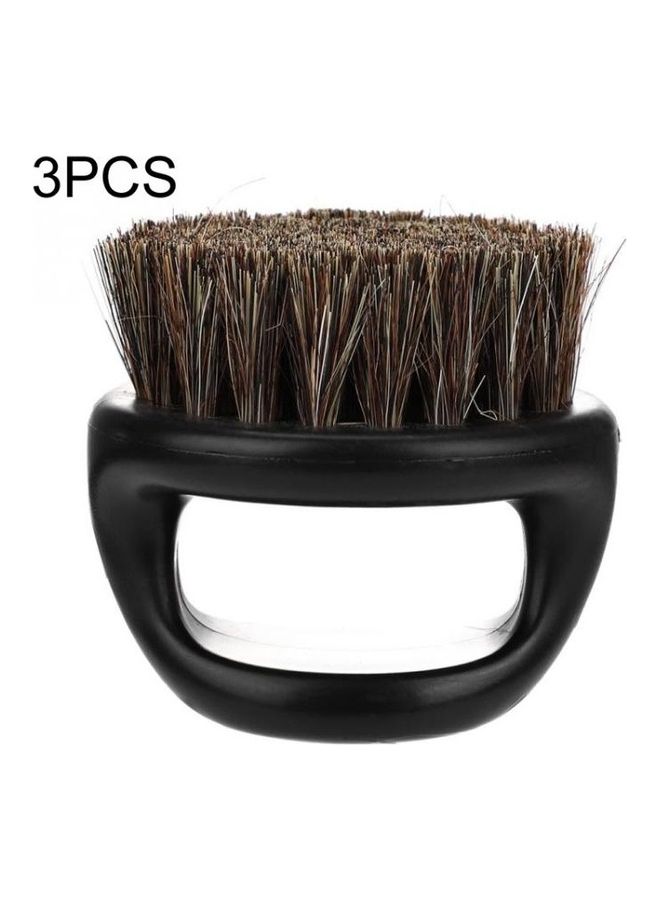 BGM 3-Piece Ring Design Portable Boar Brush Black  - Image 1