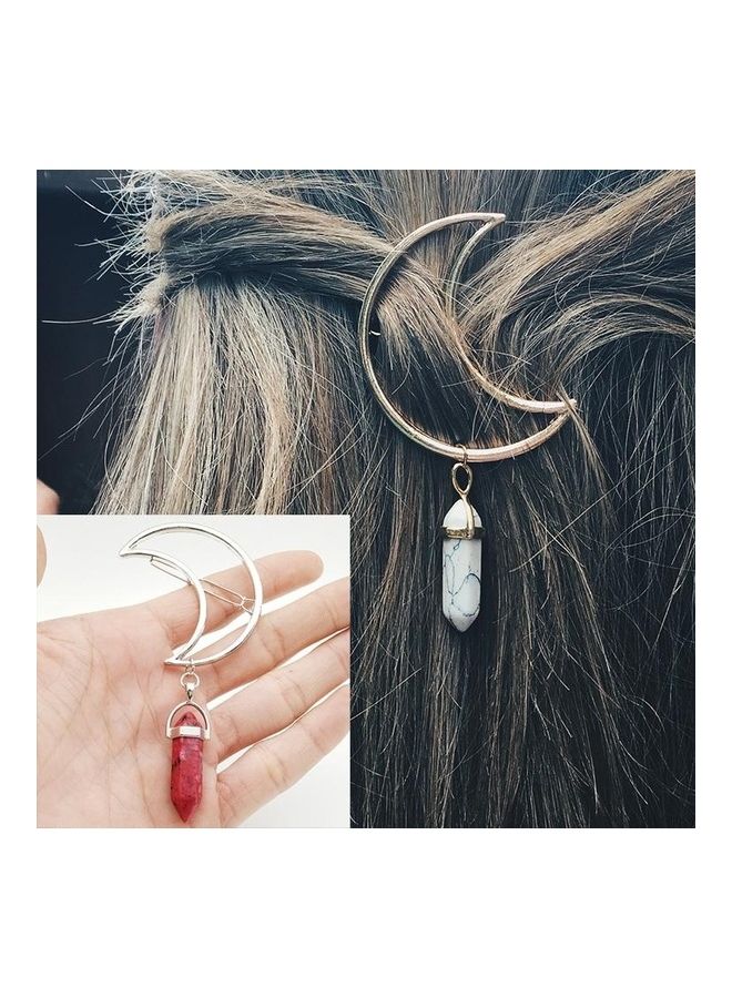 BGM - Moon Hexagon Pendant Hair Band Accessories Red - Image 1