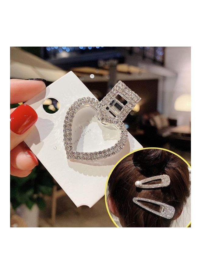 BGM Fashion Flash Luxury Diamond Crystal Pearl Elegant Women Barrettes Hair Accessories  - Image 1
