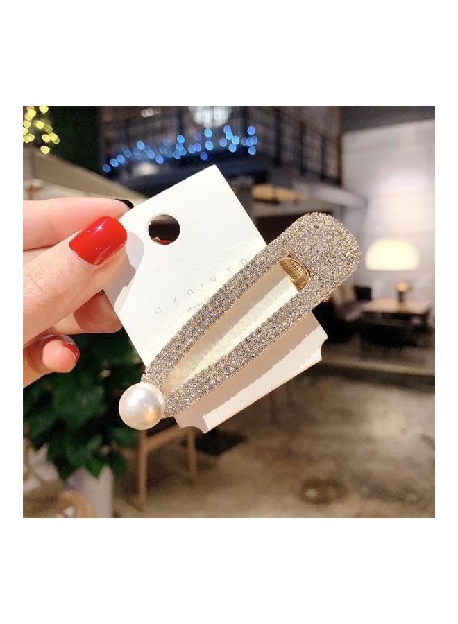 BGM Fashion Flash Luxury Diamond Crystal Pearl Elegant Women Barrettes Hair Accessories  - Image 2