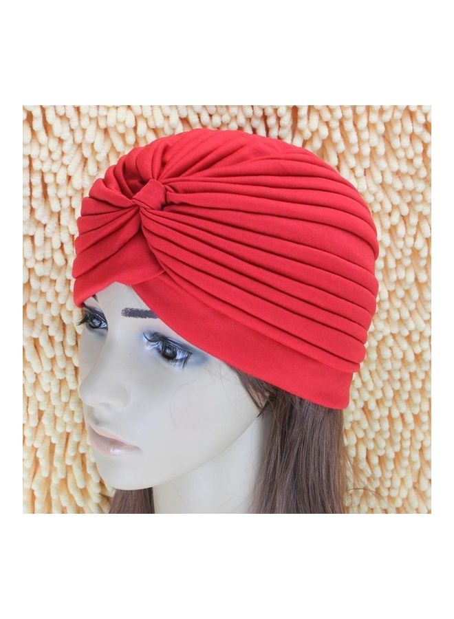 BGM Holiday Stretchy Turban Head Wrap Band Sleep Hat Ear Cap Red  - Image 1