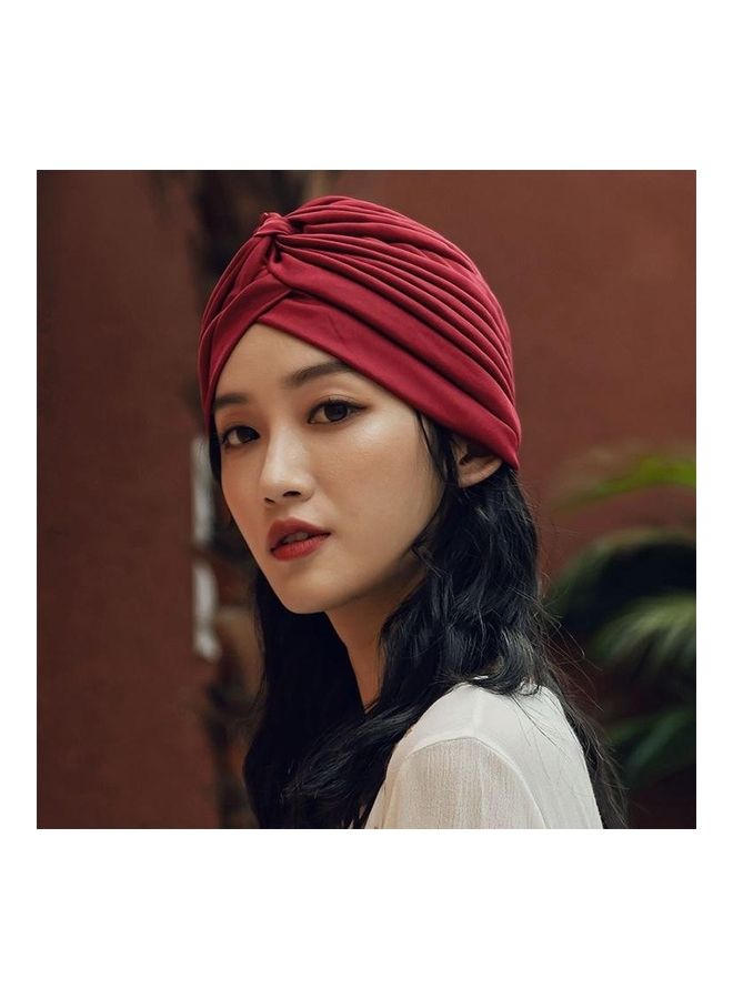 BGM Holiday Stretchy Turban Head Wrap Band Sleep Hat Ear Cap Red  - Image 2