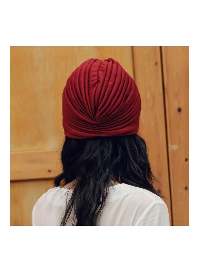 BGM Holiday Stretchy Turban Head Wrap Band Sleep Hat Ear Cap Red  - Image 4