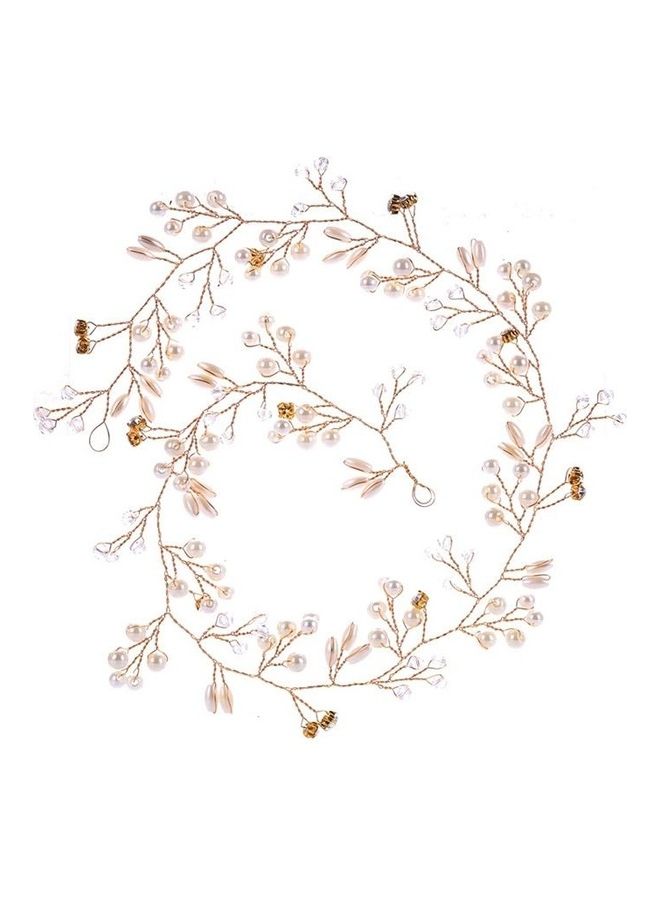 BGM Wedding Fashion Headdress Bride Wedding Crown Floral Pearl Hair Accessories  - Image 1
