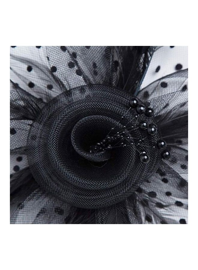 BGM Handmade Bride Mesh Hair Accessories Wedding Photo Hat Headwear Black - Image 3