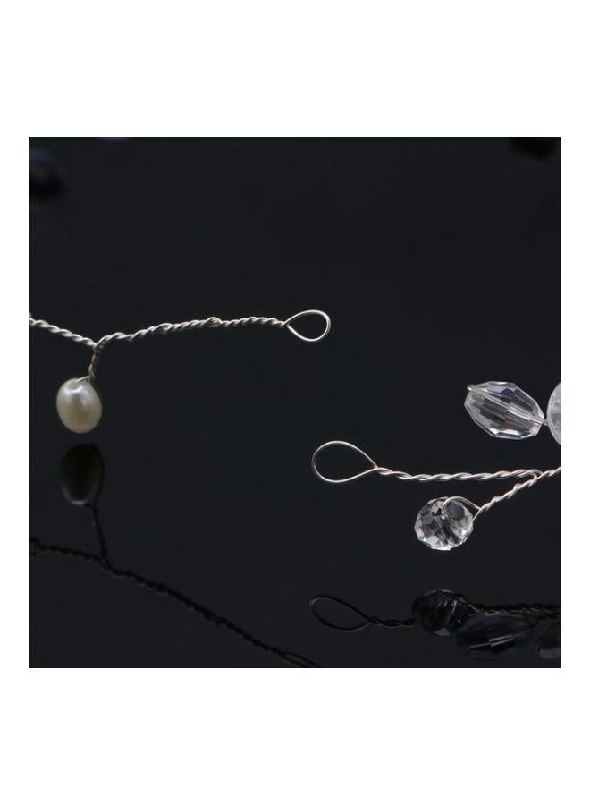 بي جي إم إكسسوار شعر عصرية للعرائس على شكل أوراق شجر أنيقة فضي - Image 4