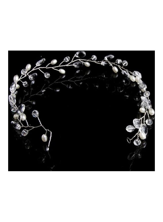 بي جي إم إكسسوار شعر عصرية للعرائس على شكل أوراق شجر أنيقة فضي - Image 1