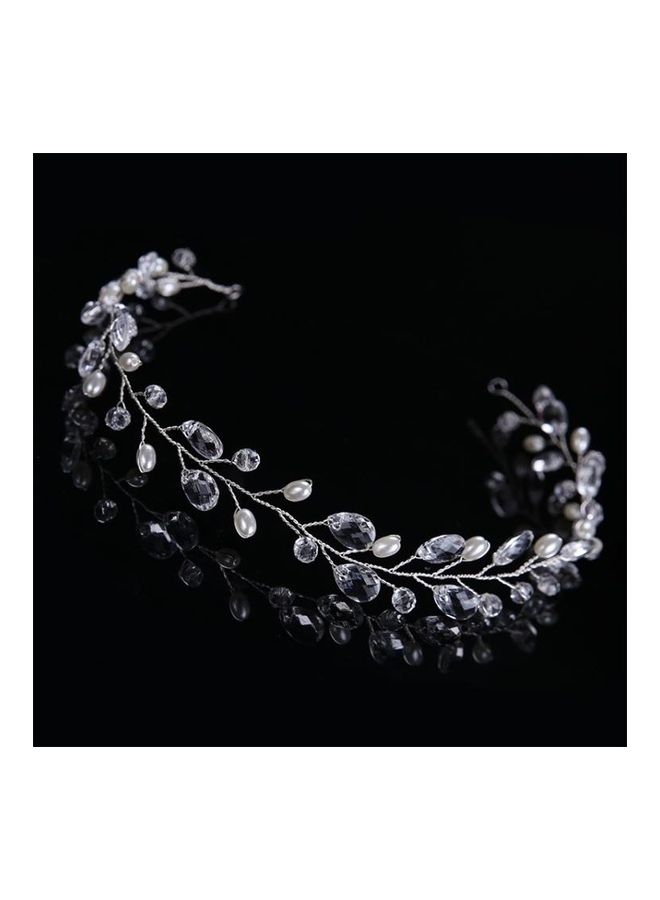 بي جي إم إكسسوار شعر عصرية للعرائس على شكل أوراق شجر أنيقة فضي - Image 2