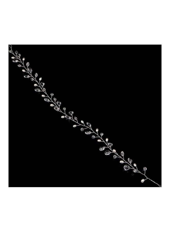 بي جي إم إكسسوار شعر عصرية للعرائس على شكل أوراق شجر أنيقة فضي - Image 5