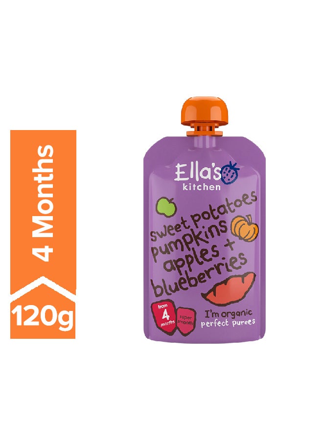 Ella’s kitchen Sweet Potatoes Pumpkins With Blueberries 120grams - Image 1