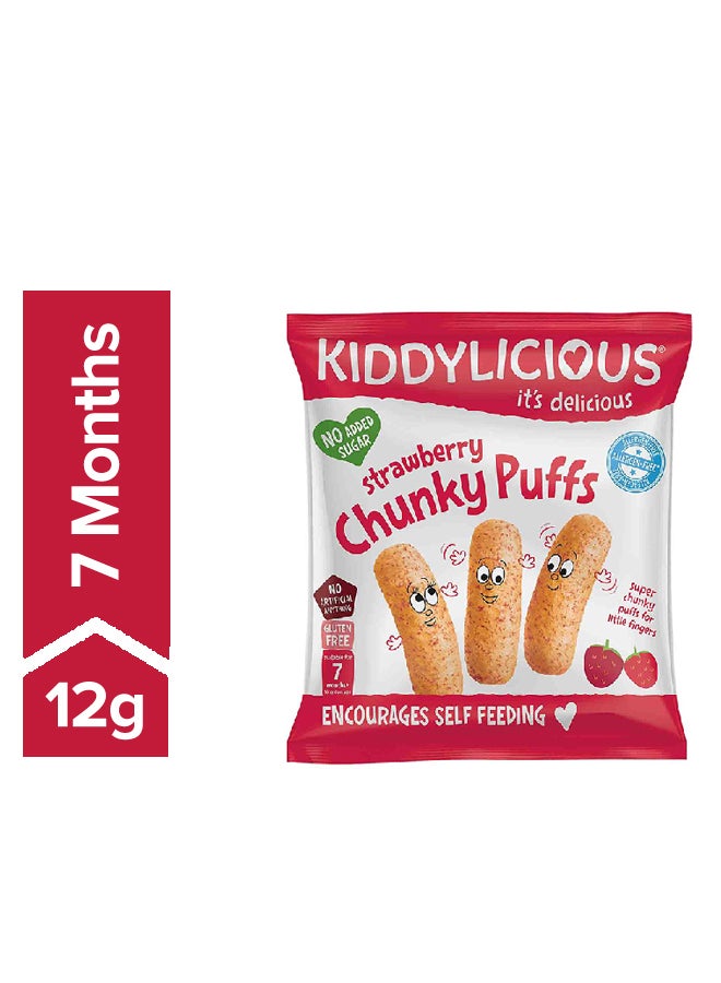 Kiddylicious Chunky Puffs Strawberry 12grams - Image 1