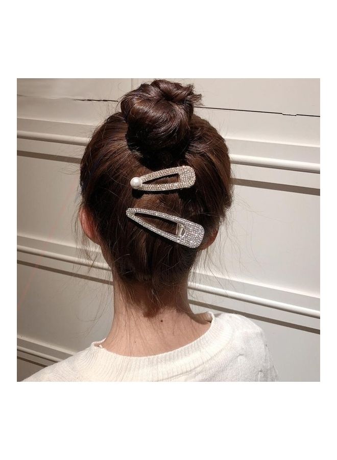 BGM - Fashion Flash Luxury Diamond Crystal Pearl Elegant Women Barrettes Hair Accessories - Image 1