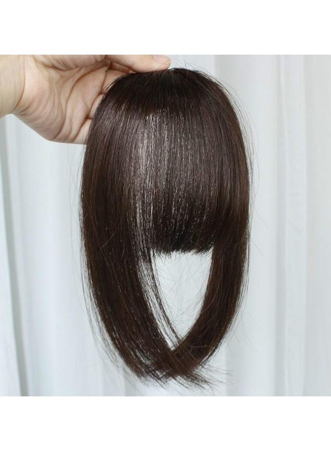 BGM Women Fake Fringe Clip In Bangs Hair Extensions with High Temperature Synthetic Fiber Black 23cm - Image 1
