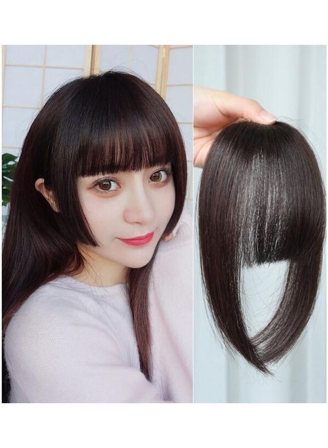 BGM Women Fake Fringe Clip In Bangs Hair Extensions with High Temperature Synthetic Fiber Black 23cm - Image 2