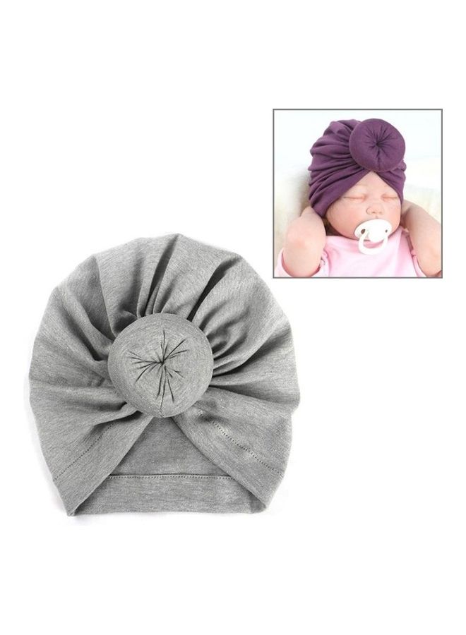 BGM Toddler Infant Baby Kids Cotton Turban Knot Bunny Ear Hat Head Wrap Headband Grey  - Image 1