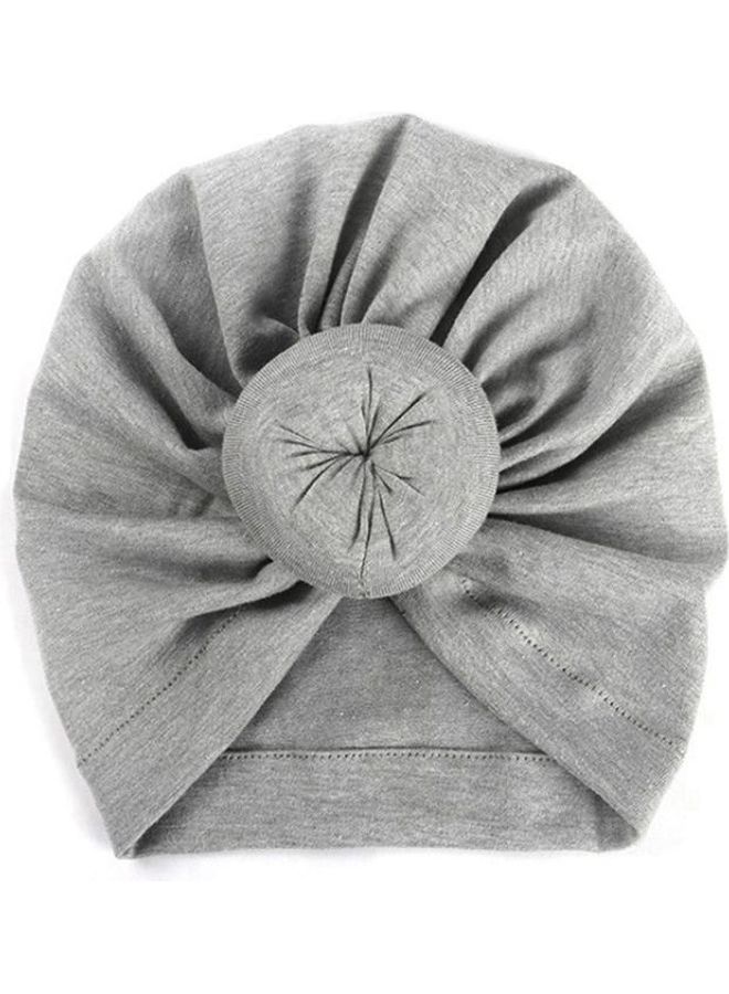 BGM Toddler Infant Baby Kids Cotton Turban Knot Bunny Ear Hat Head Wrap Headband Grey  - Image 2