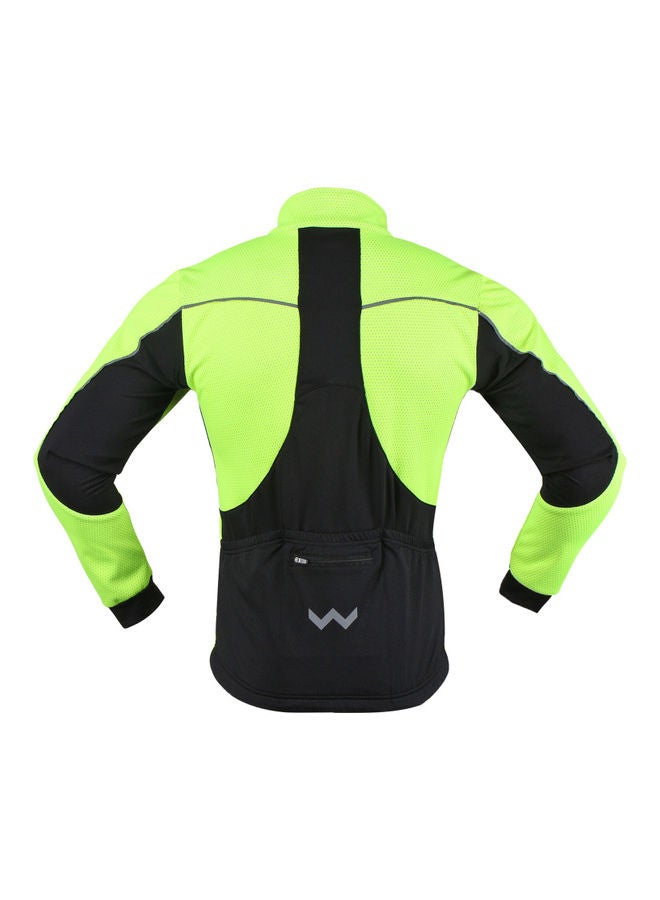 Generic Cycling Winter Jacket for Men Green S  - Image 5