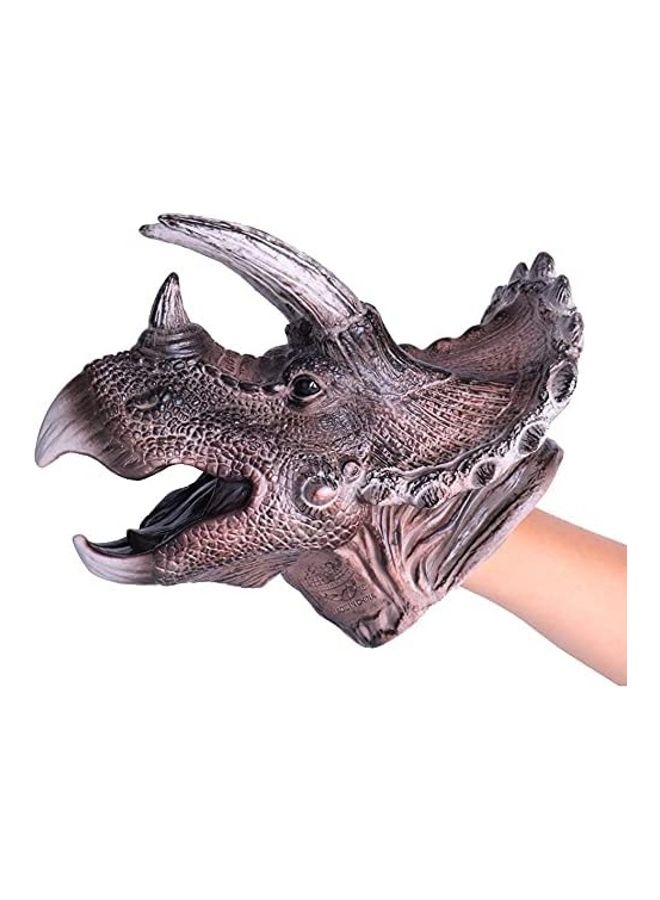 AIWANTO - Triceratops Soft Realistic Rubber Dinosaur Hand Puppet - Image 1