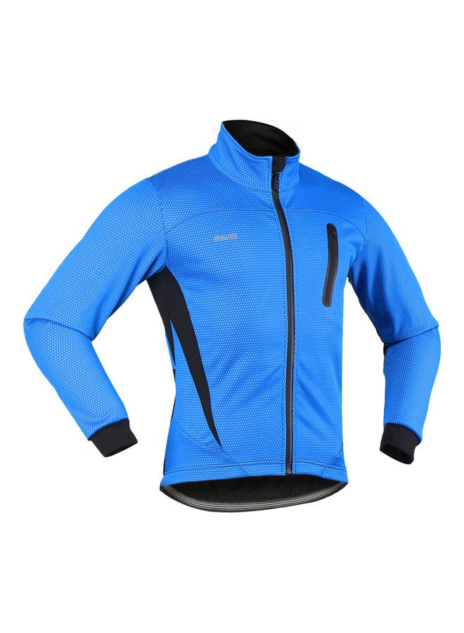 Generic Cycling Winter Jacket for Men Blue S  - Image 5