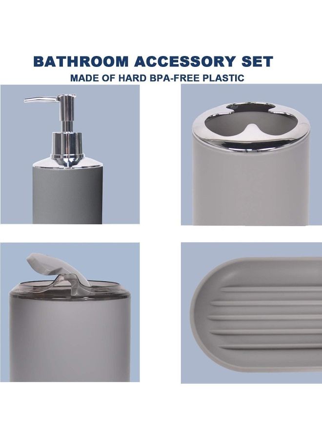 Generic - 6-Piece Bathroom Accessories Set Grey 30x20x20cm - Image 1
