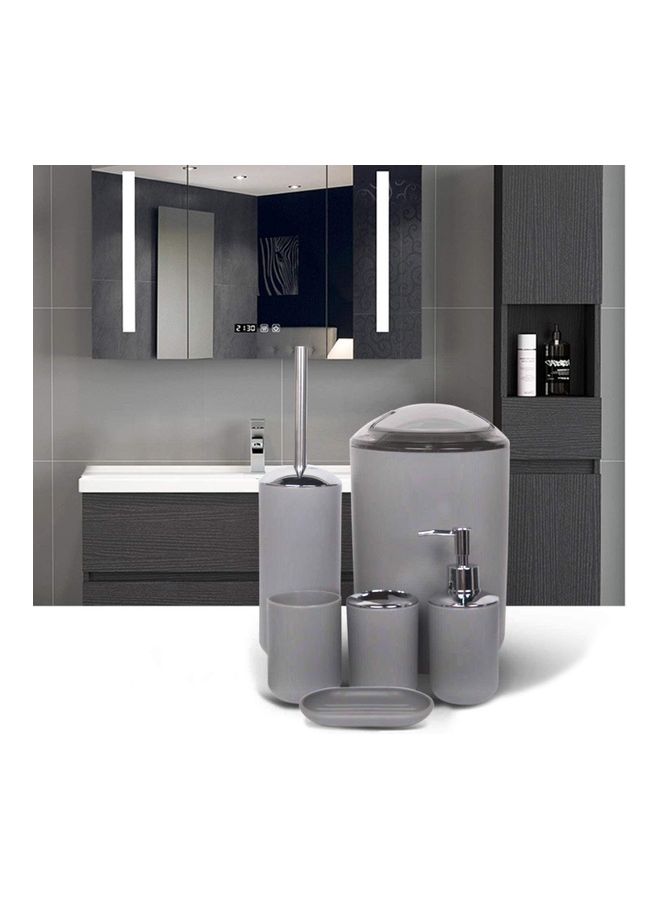 Generic - 6-Piece Bathroom Accessories Set Grey 30x20x20cm - Image 1