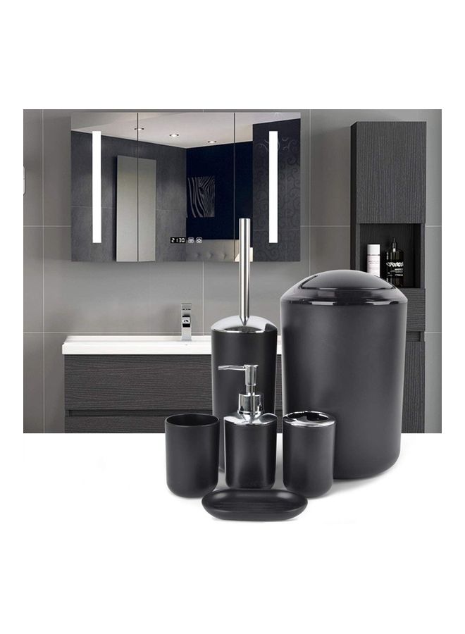 طقم إكسسوارات حمام مكون من ست قطع أسود 30 x 20 x 20سم  - Image 5