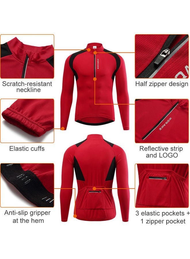 Generic Men's Cycling Half-Zip Sports Long Shirt XXXL  - Image 3