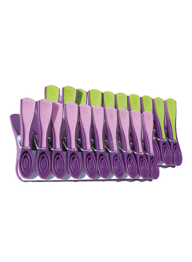 YORK 10-Piece Cloth Peg Set Purple/Green 1.1x2.7x0.6cm - Image 2
