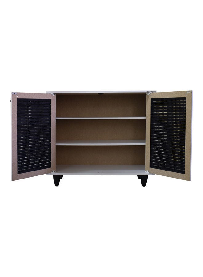 دبيلو تي- إيزي كير خزانة أحذية من الخشب المركب بلون أبيض أبيض/ أسود 76.5x30x67سم - Image 3