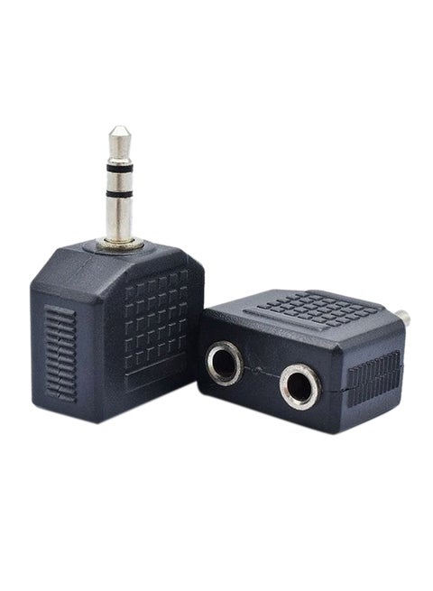 Jack 1 To 2 Double Earphone Y Splitter Cable Cord Adapter Black
