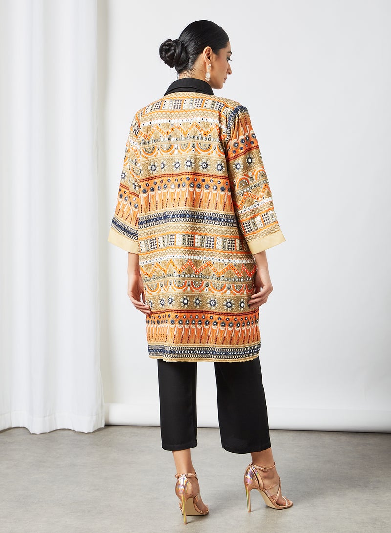 Bousni Printed Modest Tunic And Pants Set Multicolour  - Image 2