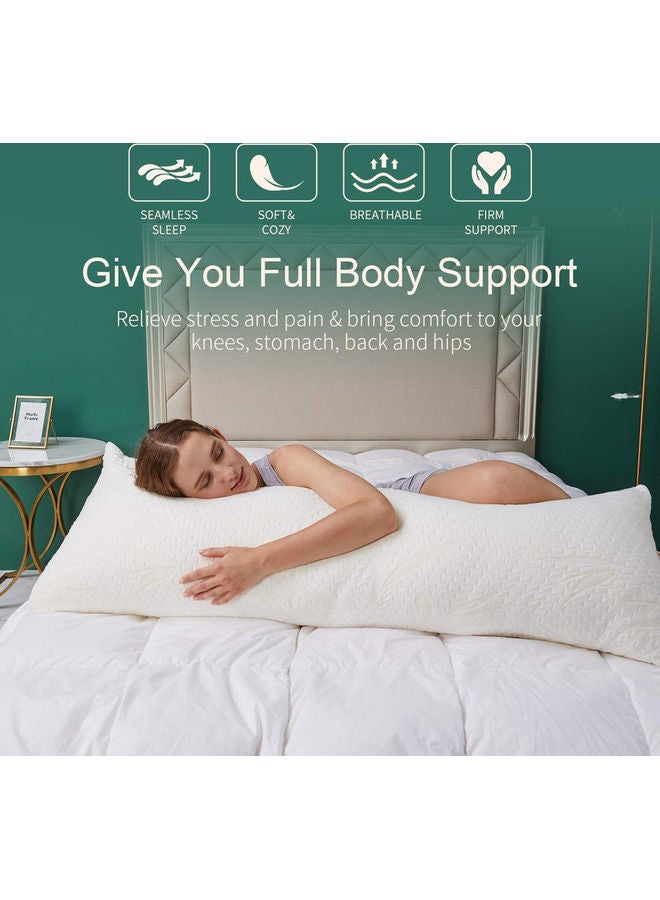 CAN Breathable Long Side Sleeper Pillow For Sleeping Fabric White 50x100cm  - Image 2