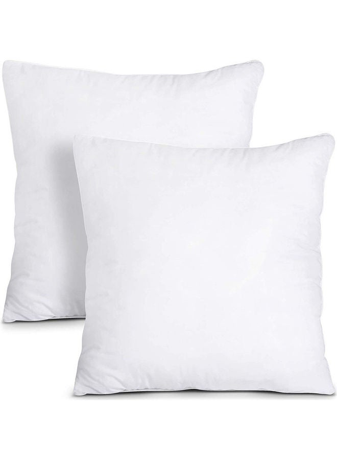 CAN 2-Piece Decorative Throw Pillow Insert For Sofa, Chair, Bedroom, Living Room And Car Fabric White 40x40cm  - Image 1