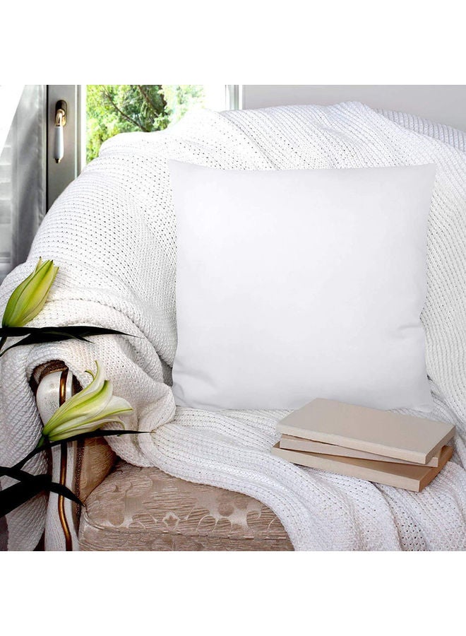 CAN 2-Piece Decorative Throw Pillow Insert For Sofa, Chair, Bedroom, Living Room And Car Fabric White 40x40cm  - Image 2