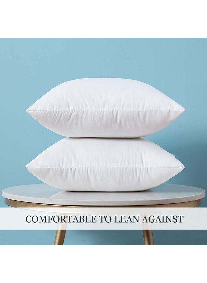CAN 2-Piece Decorative Throw Pillow Insert For Sofa, Chair, Bedroom, Living Room And Car Fabric White 40x40cm  - Image 3