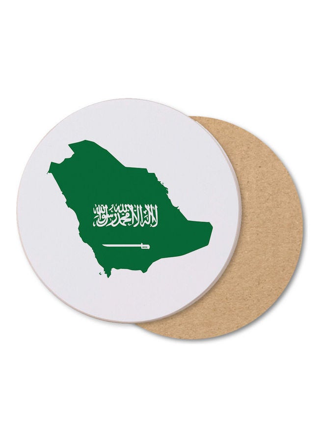 إم إي سي حامل أكواب مطبوع عليه عبارة "I Love Saudi Arabia" مع خريطة السعودية للاحتفال باليوم الوطني أخضر/ أبيض 380x230x270مم 