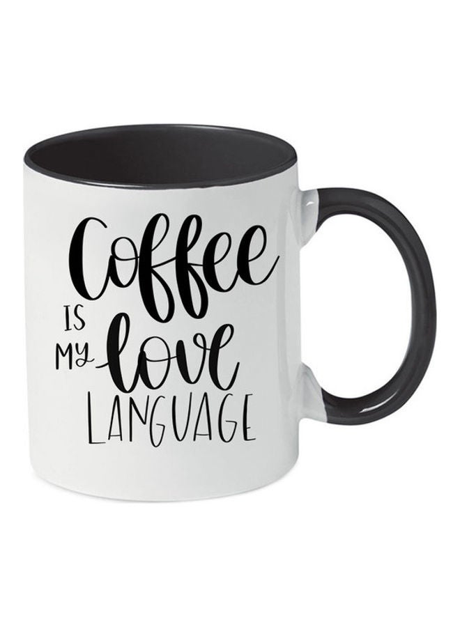 إم إي سي مج مطبوع عليه عبارة Coffee Is My Love Language" أسود