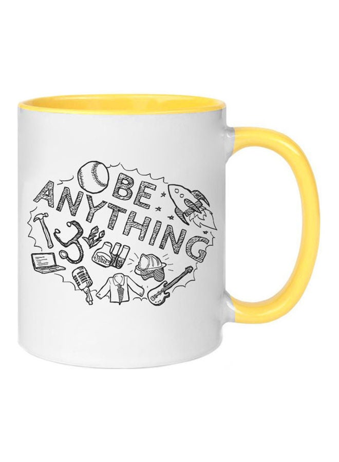 إم إي سي مج بطبعة فنية وعبارة "Be Anything" أصفر