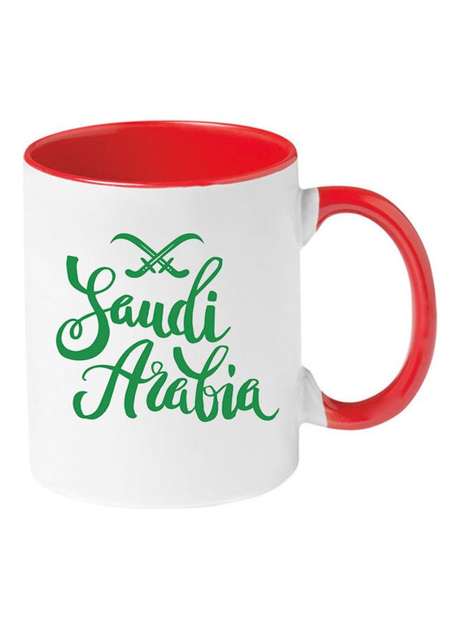 Saudi Arabia For National Day Printed Mug Red