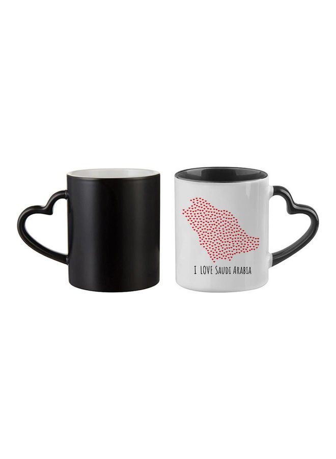 إم إي سي مج رائع بتصميم مطبوع عليه عبارة "I Love Saudi Arabia" لليوم الوطني أسود