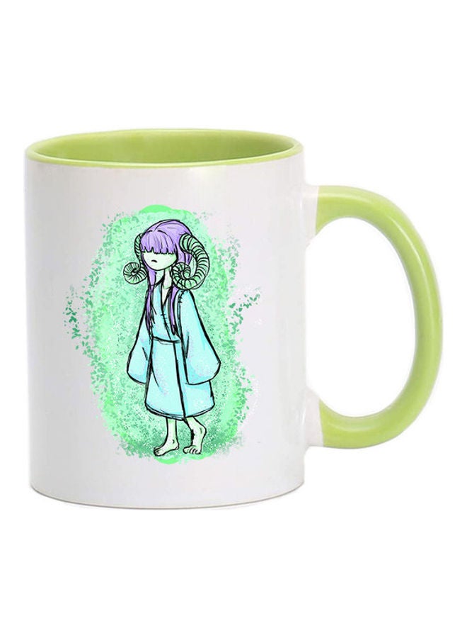 MEC Aries Zodiac Sign Printed Mug Green 