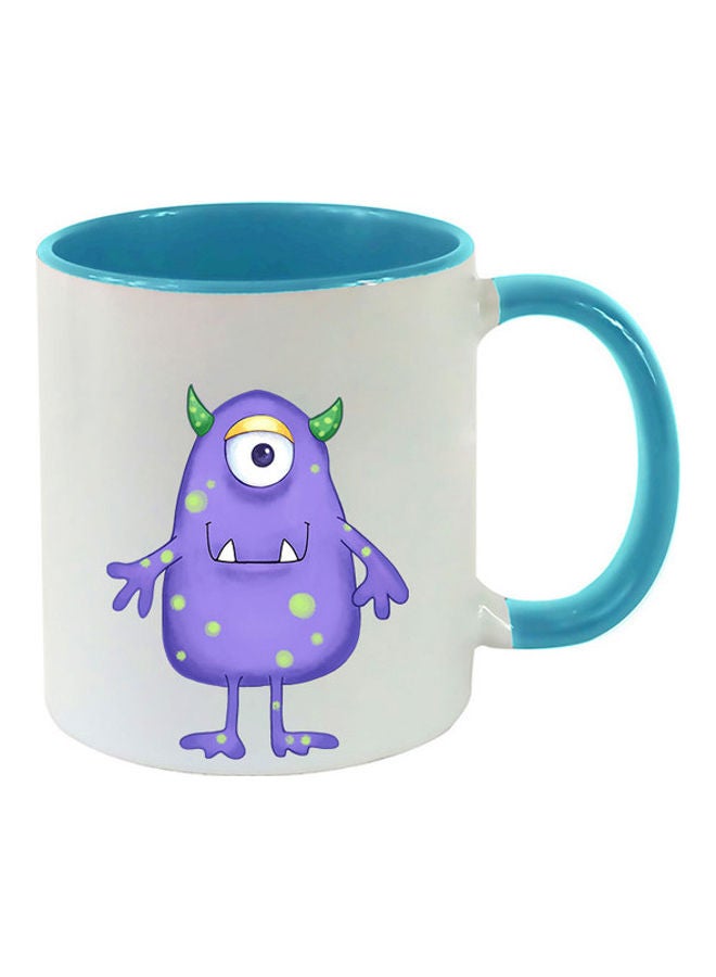 إم إي سي مج مطبوع عليه تصميم فني لطيف على شكل كائن فضائي أزرق فاتح