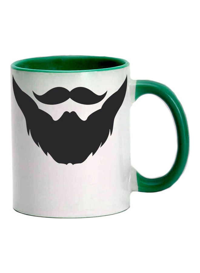 MEC Beard Art Printed Mug Dark Green