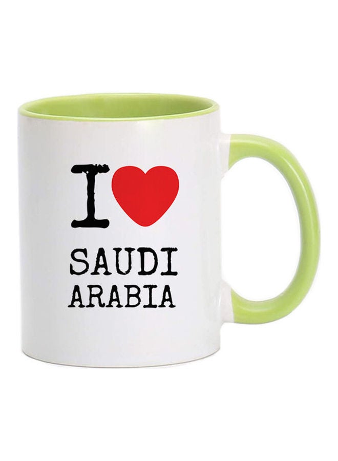 MEC I Love Saudi Arabia National Day Printed Mug Green 