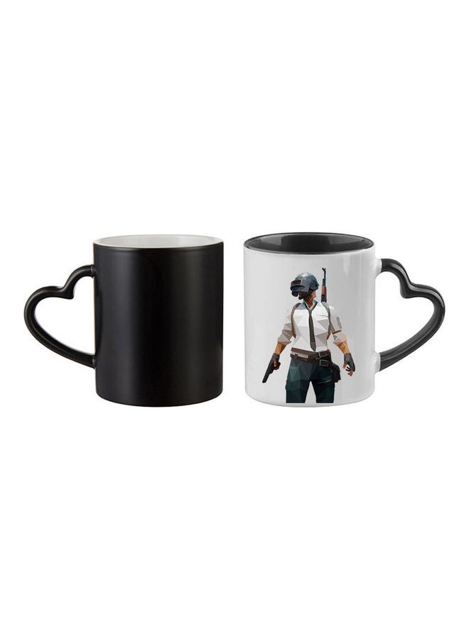 قدح سحري بتصميم شخصية لعبة PUBG أبيض/ أسود