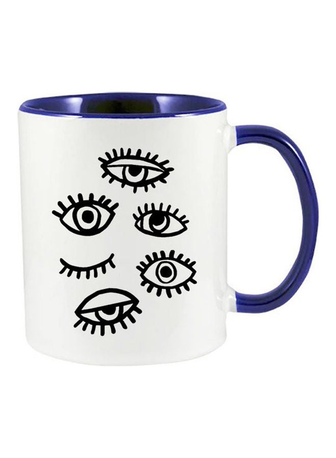 MEC Eyes Illustration Printed Mug Blue