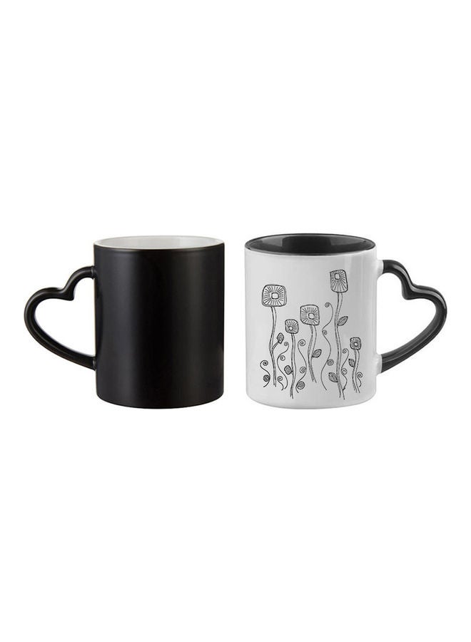 MEC Flower Doodle Magic Mug White/Black