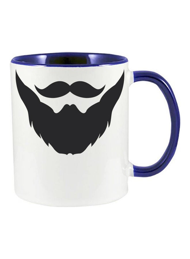 MEC Beard Art Printed Mug Blue