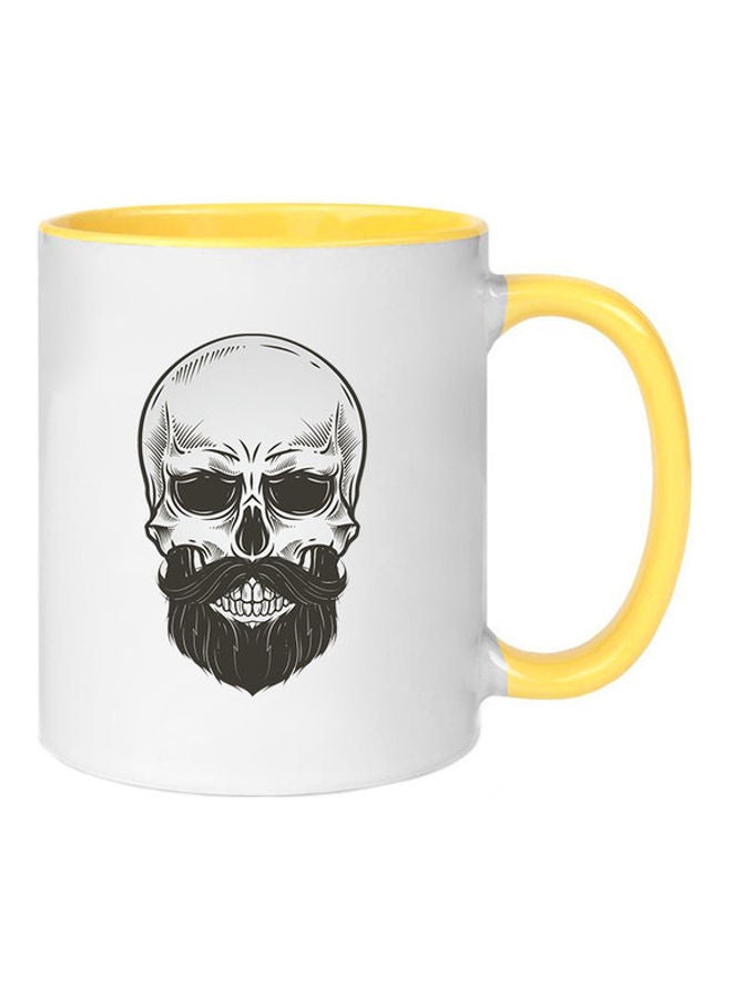 MEC Beard Skull Printed Mug Yellow