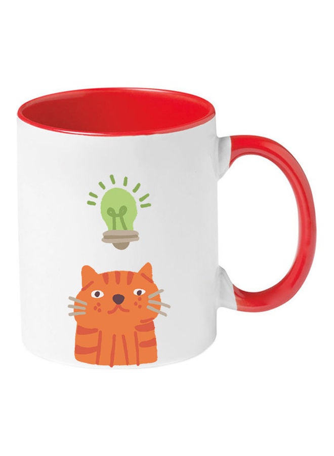 إم إي سي "مج مطبوع عليه صورة توضيحية لقط وكلمة "Idea" أحمر